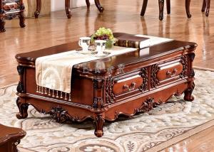 China classic 2 drawers wooden coffee table with storage factory