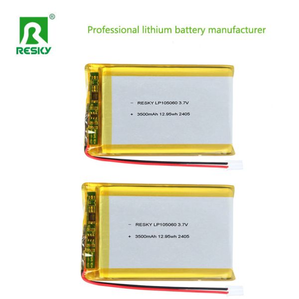 Lithium Ion Battery Cell LP105060 3.7V 3500mAh 12.95wh Solar Rechargeable Lip Battery Pack