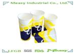 Cold Paper Cups 16 Ounce Yellow / Blue Cartoon Logo Printed with double PE