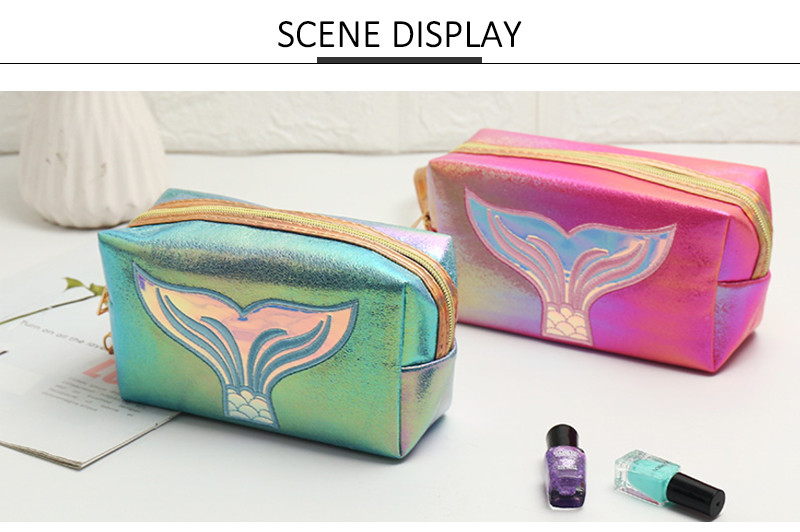 Holographic Women PU Cosmetic Bag For Business Trip