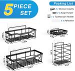 No Drilling Large Capacity Rustproof Stainless Steel Bathroom Organizer Bathroom
