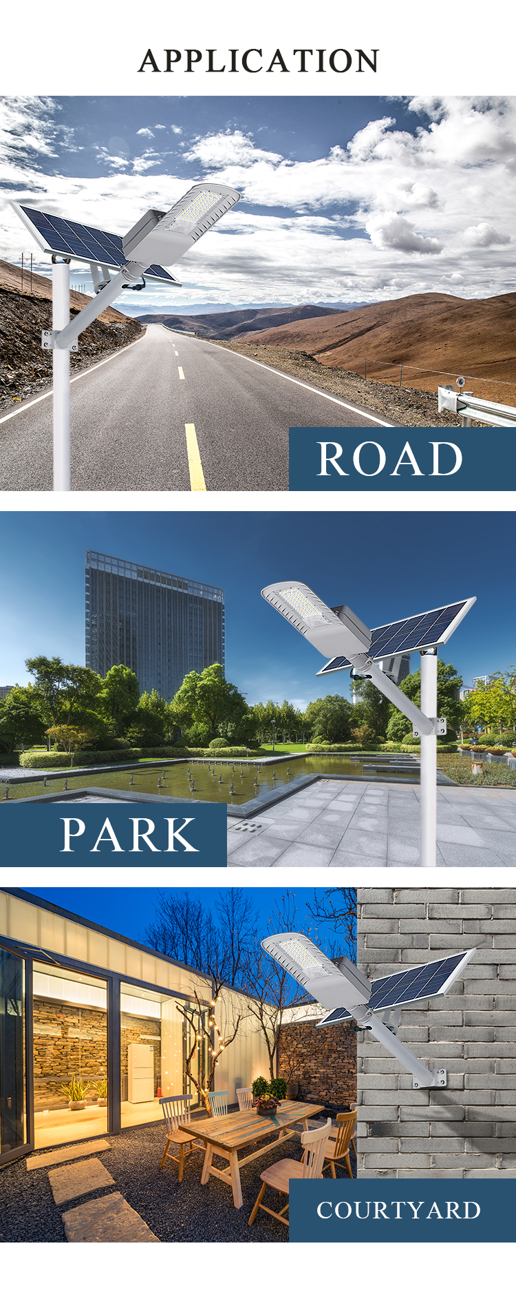 Wall-mounted pole mounting LED solar light