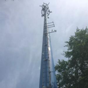 China 100ft Monopole Steel Tower Mobile Cell Phone Tapered / Flanged factory