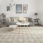 Beige Wall Tile 20x20cm Interior Ceramic Floor Tiles For Dining Room And Balcony