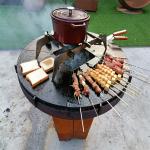 Customizable D800mm Steel BBQ Grill Black Metal Outdoor Bbq Fire Pit
