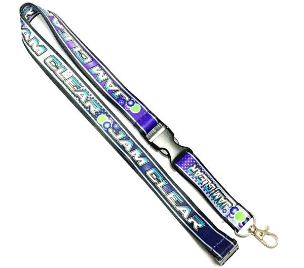 Heat Transferred Screen Printed Lanyards Purple Grounding For Sports Competition