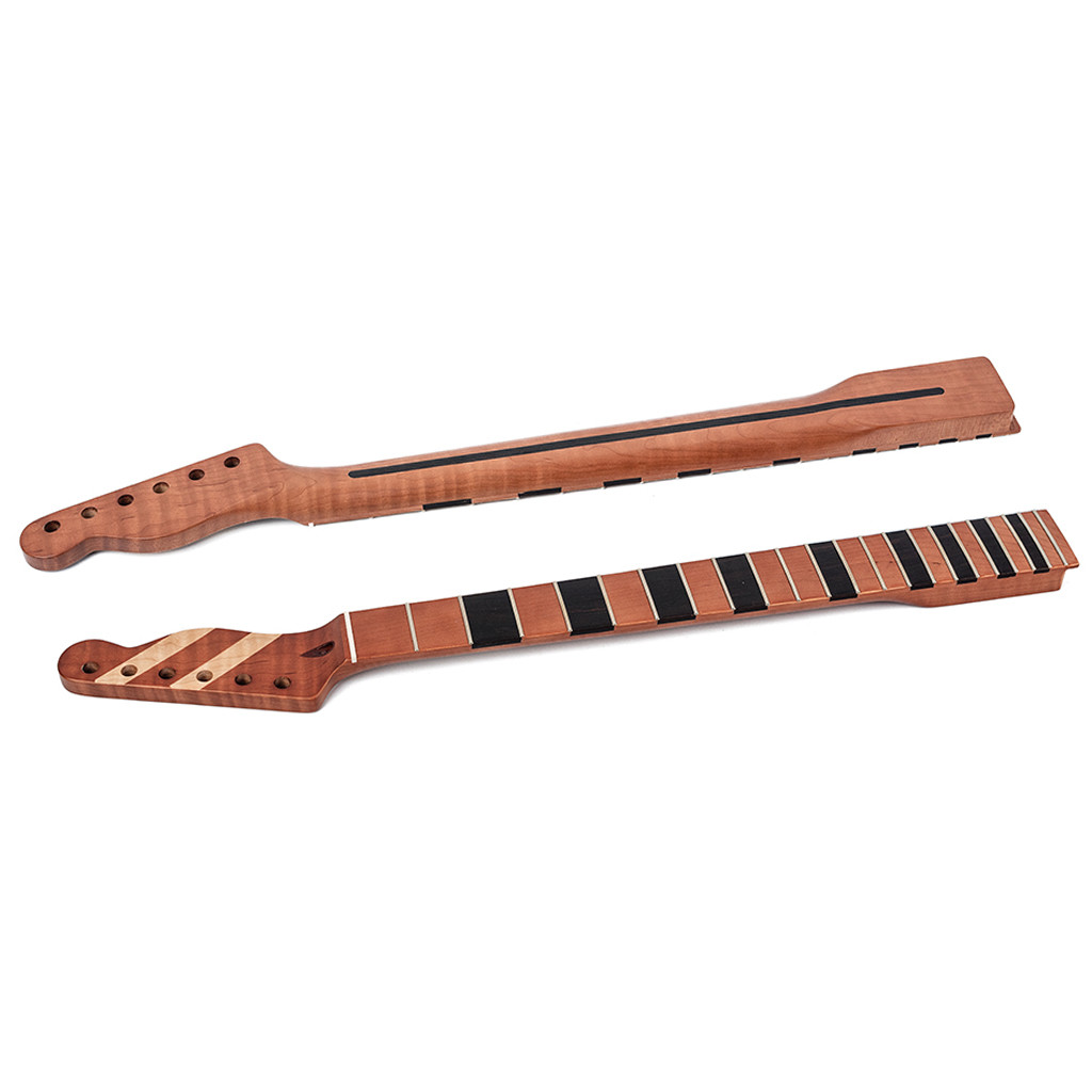 Maple Guitar Neck Replacement TL Electric Guitar Neck 22 Frets Tiger Flame Adjustable Truss Rod