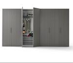 Scratchproof PVC Modular Wardrobe Grey Cupboards Bedroom Odourless