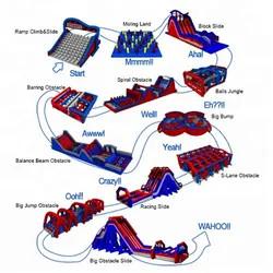 China 5k Adult Inflatable Obstacle Course Castle Slide Combo Fire Resistance factory