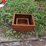 Outdoor Round Flower Planter Pots Corten Steel Material