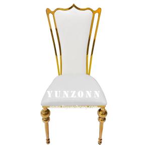 Hotel Restaurant Gold Luxury Throne Wedding Reception Chair Golden Stainless