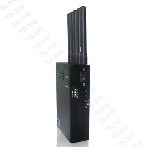 China Lightweight Portable Cell Phone Signal Jammer 5 Antenna For GPS / 2G / 3G / 4G factory