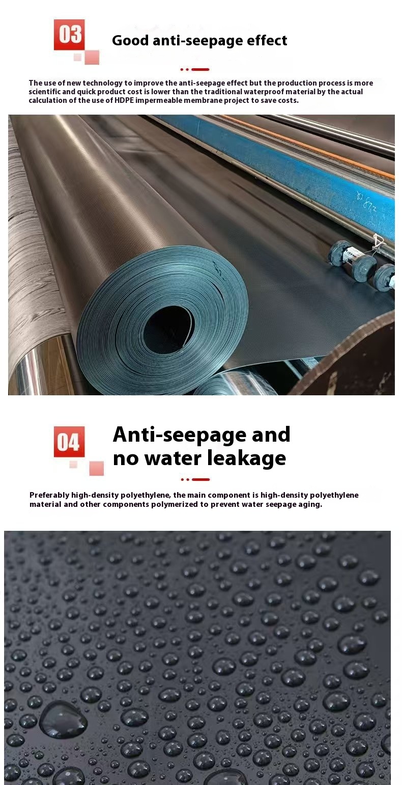 Biogas Pond Anti Seepage HDPE Geomembrane Smooth Surface 100Mil For Landfills
