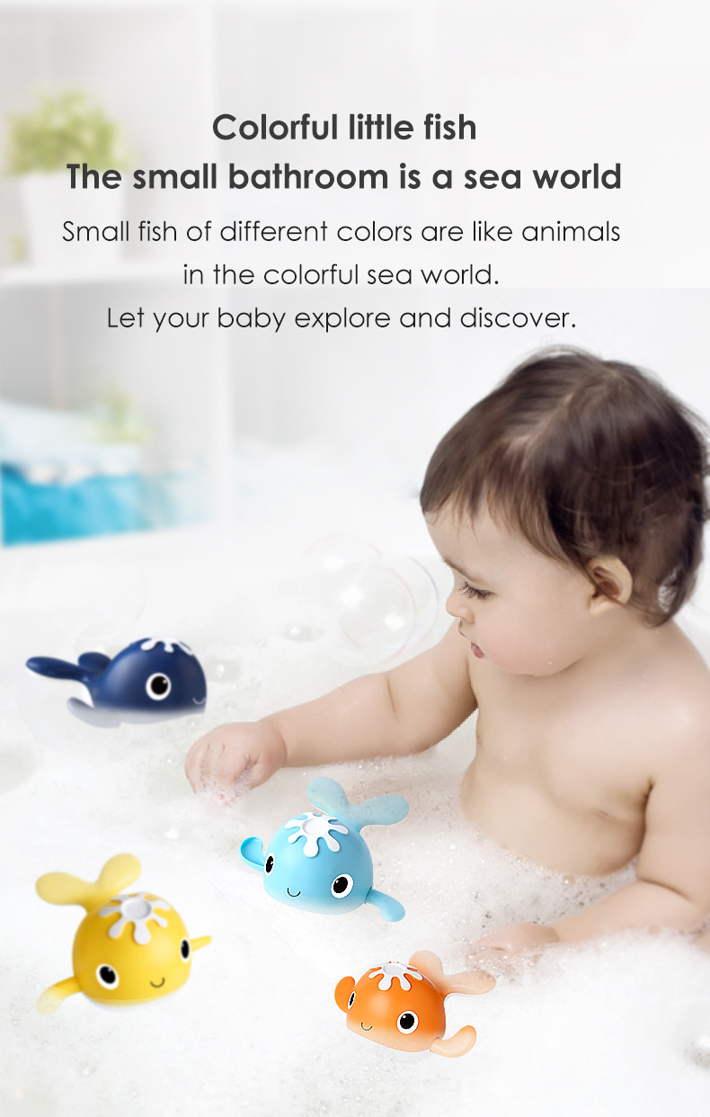 Unisex Bath Time Bathtub Toy for Toddlers Baby Kids Infant Fish Set Age 18months and up