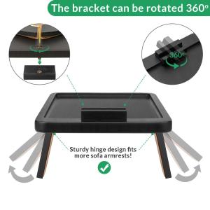 Rotating Holder Foldable Couch Tray for Wide Arm Sofas Rectangle 38.87 X 24.9 X