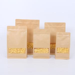 Cylinder Printing Flat MOPP Kraft Paper Zipper Pouch