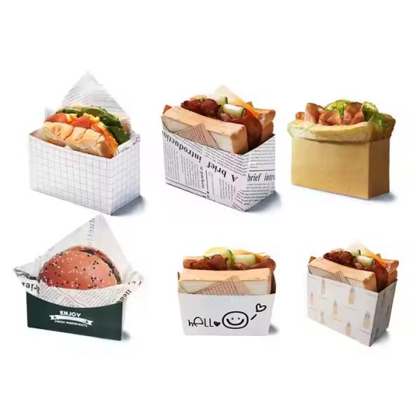 Food Industry Fast Food Paper Packaging Customized Size Logo Burger Boxes with