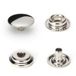 Overcoat Flat Silver Snap Buttons | Snap Closure Buttons 4 Parts Design Metal