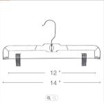 Thickening Metal Cloth Hanger 14 Inches Metal Pant Hangers With Clips