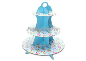 China Temporary Cardboard Corrugated Counter Display Light Duty 3 Sized Round Shelves factory