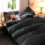 128x70 Fabric Density Flannel Velvet Fleece Bedding Set for Queen/King Size in