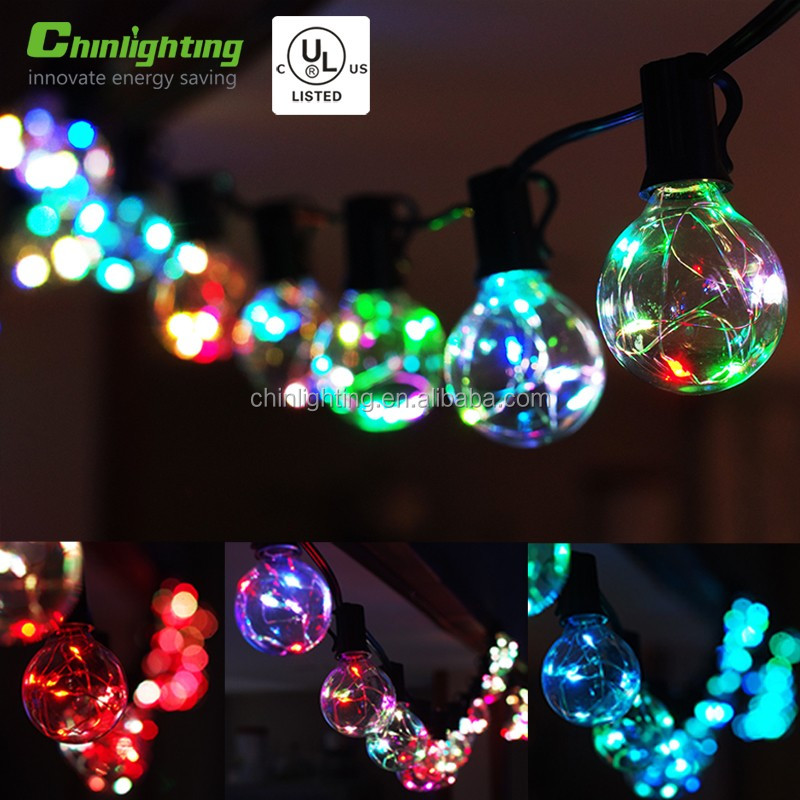 12ft 12 bulbs RGB globe string lights led copper wire string lights Christmas decoration fairy lights