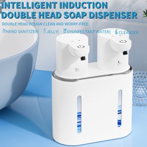 China The new P16 automatic sensor soap dispenser, electric foam machine, dual-head soap dispenser, wall-mounted hand sanitizer machine factory