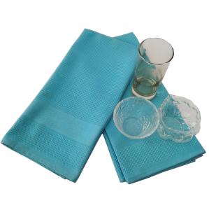 China Waffle Tea Towel Microfiber Dish Towel Sets Waffle Quick Drying With Hanging Loop factory