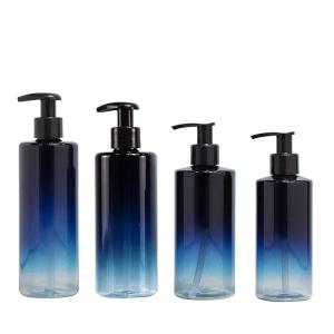 China 300ml 500ml Transparent Pump Bottle Cosmetic Shampoo Empty Bottle With Spray Pump Head factory