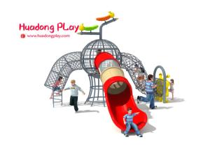 China Small Elephant Outdoor Climbing Play Equipment For Children'S Play Area With Plastic Slide factory