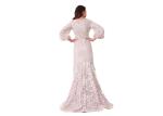 Three Quarter Sleeve Sweep Train Muslim Evening Dress Mermaid Style