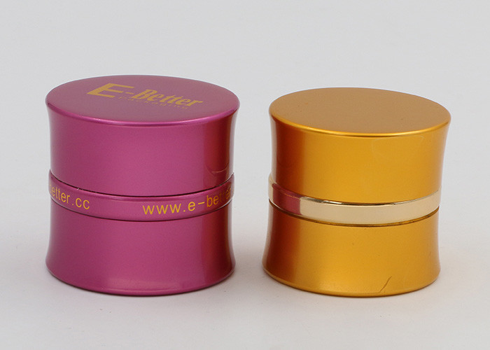 Gold 30ml Frosted Cosmetic Jars , Slim Waist Small Glass Makeup Containers With Lids