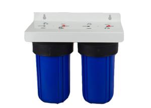China 10'' big blue whole house water filter housings with double sump 1'' port factory