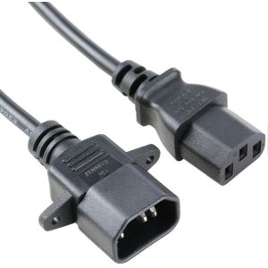 China Black IEC320 C13 To C14 SJT Power Extension Cord 3FT Fast Charging Data Cable on sale