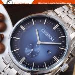 060A Leopard Blue Red White Mens Watch Stainless Steel Band Big Dial Watch