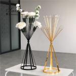 Gold Wedding Flower Vase Stand Chic Wedding Centerpieces Glass Metal Column