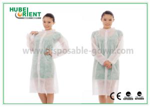 China Disposable Medical White Nonwoven Lab Coat PP/SMS/MP/Tyvek Lab Coat factory