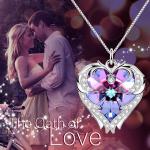 Purple Sterling Silver Heart Pendant Necklace