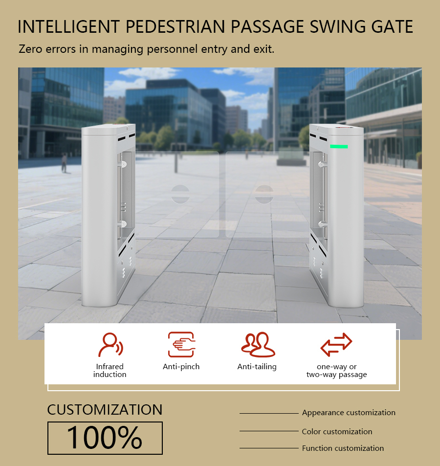 HCW Quick Swing Turnstile Gate Sliding Mechanism Supermarket Entrance Turnstile