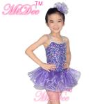 Midee Kids Dance Clothes Coin Sequin Tutu Skirt Dress With Silver Sequins Edge