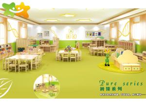 China Healthy Safe Kindergarten School Furniture Burr Free Attrative Colors Wood Material factory