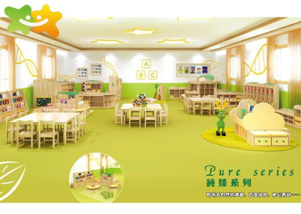 Healthy Safe Kindergarten School Furniture Burr Free Attrative Colors Wood