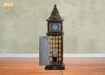 Tower Shape Tabletop Lamp Antique Wooden Tower Sculpture Decorative Lamp Bronze
