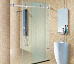 Glass Sliding Door Kit 106, stainless steel 304, finishing satin, for bathroom