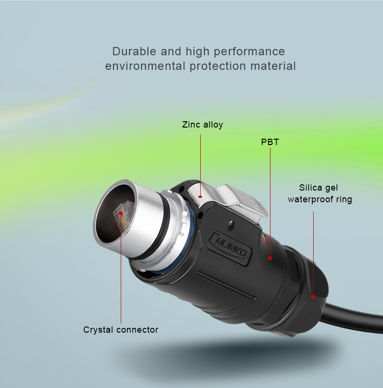 CNLINKO LP24 RJ45 Waterproof Connector Internet LED Display 8P8C Connector Network CAT5E IP68 RJ45 Adapter Plug and Socket