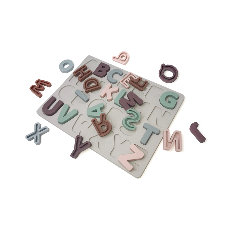 Non Toxic Silicone Early Educational Toys Movable Letter Puzzles For Kids