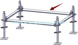 China Hot dipped galvanized Q235 Q345 good quality 48.3*900mm,1200, 1500,1800mmL scaffolding ledgers horizontals for sale factory