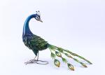 Colorful Animal Peacock Metal Garden Ornament Artistic Weatherproof