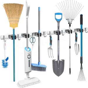 China Stainless Steel Wall Mount Mop And Broom Holder For Home Kitchen Bathroom factory