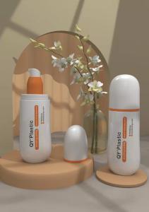 China Golden Empty Serum Bottles For Eyes Double Wall Lotion Bottle With Transparent Lid factory